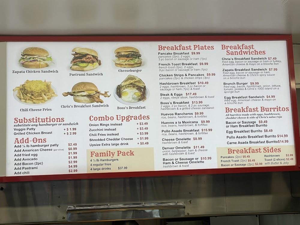 Chris's Hamburgers Menu image 1