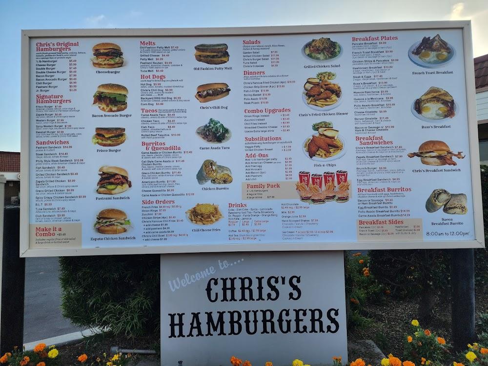 Chris's Hamburgers Menu image 2