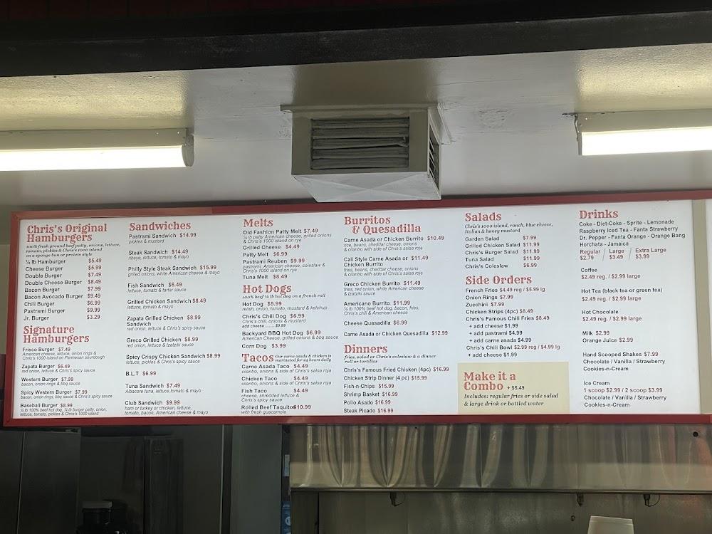 Chris's Hamburgers Menu image 4